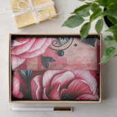 Romantic Gothic Hearts and flowers Tissue Paper 薄葉紙 (ギフト)