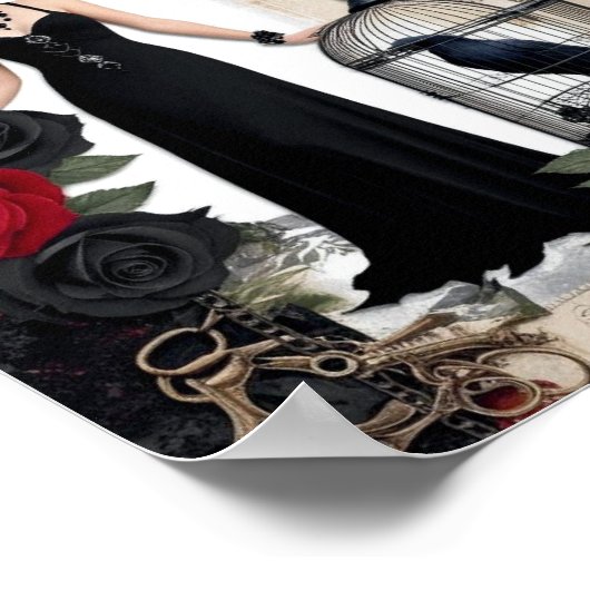 Romantic Gothic Vintage Elegant ポスター (角)