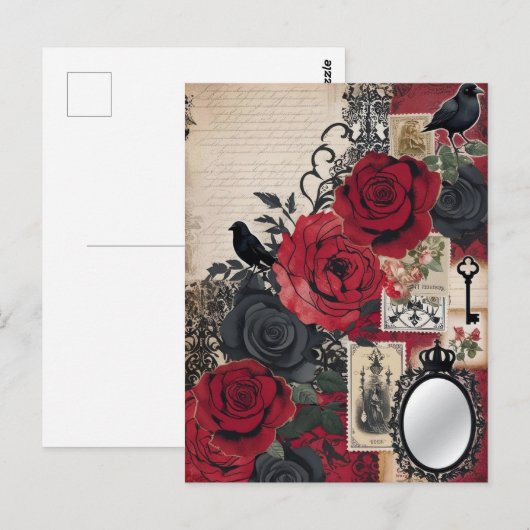 Romantic Gothic Vintage Elegant ポストカード (正面/裏面)