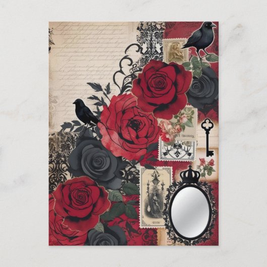 Romantic Gothic Vintage Elegant ポストカード (正面)