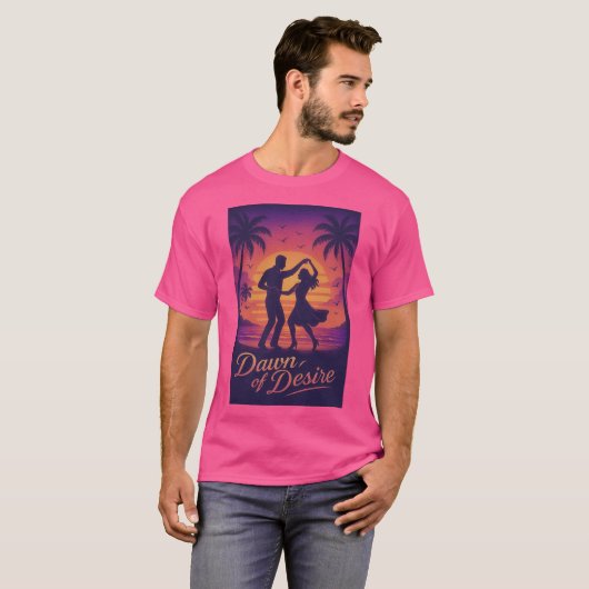 Romantic gradient sunset with Dancers Tシャツ (正面フル)