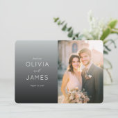 Romantic Gray Gradient Wedding サンキューカード (スタンド正面)