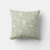 Romantic Green Cream White Flowers クッション (正面)