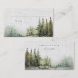 Romantic green forest Wedding Place Card プレイスカード