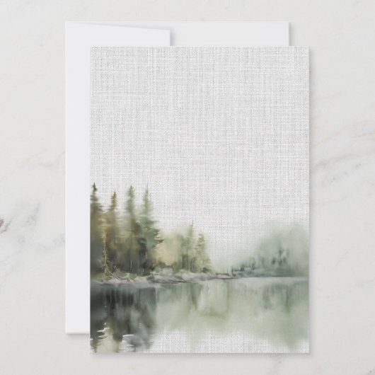 Romantic green forest Wedding Table Seating Card 招待状 (裏面)