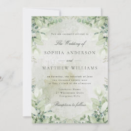 Romantic Greenery Frame Wedding Invitation 招待状