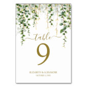 Romantic Greenery Garland テーブルナンバー (裏面)