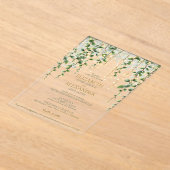 Romantic Greenery Garland Wedding Invitation アクリル招待状 (レイダウン)