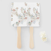 Romantic Hand Fan with Delicate Flowers ハンドファン (正面&裏面)