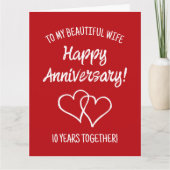 Romantic Happy Anniversary greeting card for wife カード (正面)