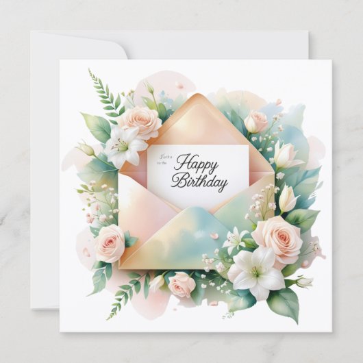 Romantic Happy birthday greeting card シーズンカード (正面)