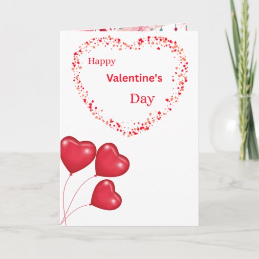 Romantic Happy Valentine's Day Card with Heart Des カード (正面)