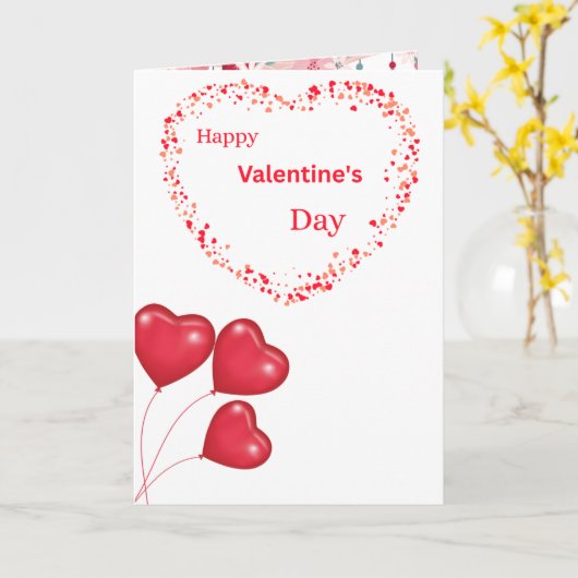 Romantic Happy Valentine's Day Card with Heart Des カード (黄色い花)