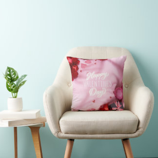 Romantic "Happy Valentine's Day" Rose  クッション
