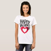 Romantic Happy Valentine's Day T-Shirt for Couples Tシャツ (正面フル)