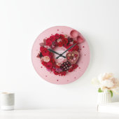 Romantic Heart Always Yours Valentines Decorative ラージ壁時計 (ホーム)
