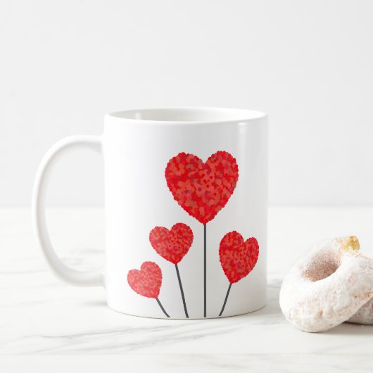 Romantic Heart Balloons Mug コーヒーマグカップ (ドーナツ)