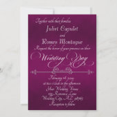 Romantic Heart & Calligraphy on Plum - Wedding 招待状 (裏面)