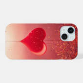 Romantic Heart Cherry Blossom Phone Case iPhone 15ケース (裏面横)