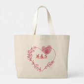 Romantic Heart Floral Tote Bag ラージトートバッグ (裏面)