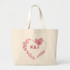 Romantic Heart Floral Tote Bag ラージトートバッグ