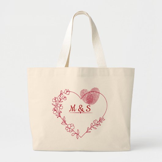 Romantic Heart Floral Tote Bag ラージトートバッグ (正面)