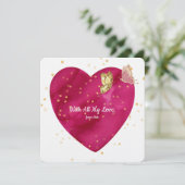 Romantic Heart & Gold Butterfly Valentine Card シーズンカード (スタンド正面)