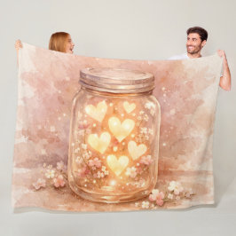Romantic Heart Jar Throw Blanket フリースブランケット