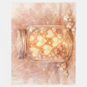 Romantic Heart Jar Throw Blanket フリースブランケット (正面)