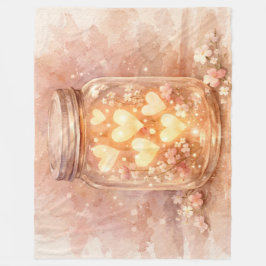 Romantic Heart Jar Throw Blanket フリースブランケット