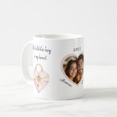Romantic Heart Lock Couple Photo Mug コーヒーマグカップ (正面左)