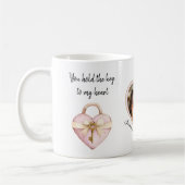 Romantic Heart Lock Couple Photo Mug コーヒーマグカップ (左)
