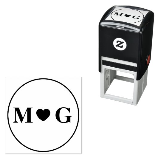 Romantic Heart Monogram self-inking stamp for Love セルフインキングスタンプ (インサイチュ)