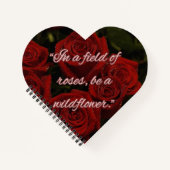 Romantic Heart Notebook – Red Roses ノートブック (正面)