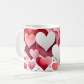 Romantic Heart Pattern Coffee Mug コーヒーマグカップ (正面左)