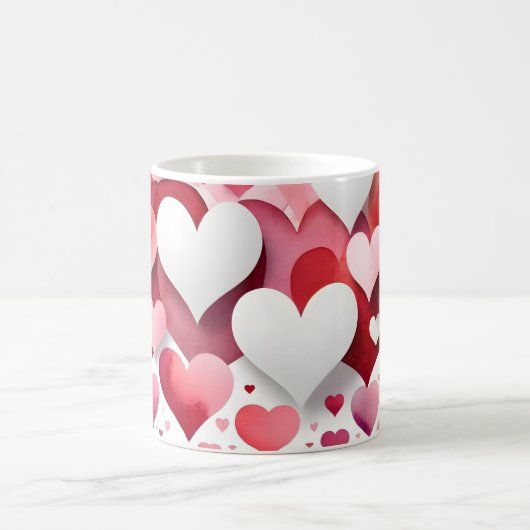 Romantic Heart Pattern Coffee Mug コーヒーマグカップ (中央)