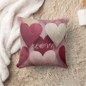 Romantic Heart Pattern Throw Pillow Soft Pink &  クッション (ブランケット)