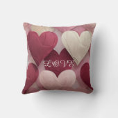 Romantic Heart Pattern Throw Pillow Soft Pink &  クッション (裏面)