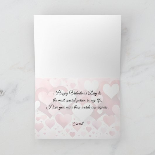 Romantic Heart Pattern Valentine’s Greeting Card  シーズンカード (内部)
