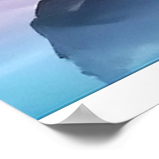 Romantic Heart Swans Tropical Sunset Paradise ポスター (角)