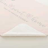 Romantic Heart Wimshical Home Sweet Home Quote シェルパブランケット (3/4)