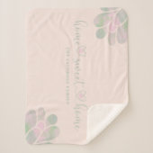 Romantic Heart Wimshical Home Sweet Home Quote シェルパブランケット (正面)