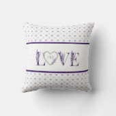 Romantic Hearts Lavender Love Purple クッション (裏面)
