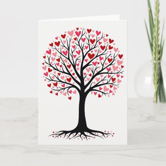 Romantic Hearts Tree Card カード (正面)
