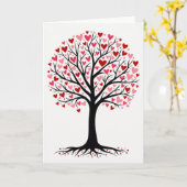 Romantic Hearts Tree Card カード (黄色い花)