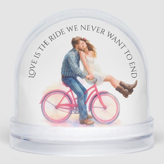 Romantic Holiday Gift Couple on Bike Love Quote (正面)