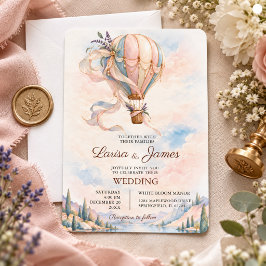Romantic Hot Air Balloon Adventure Wedding 招待状
