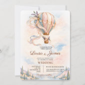 Romantic Hot Air Balloon Adventure Wedding 招待状 (正面)