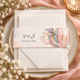 Romantic Hot Air Balloon Destination Wedding 招待状ベリーバンド