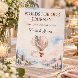 Romantic Hot Air Balloon Wedding Advice Sign 台座サイン
